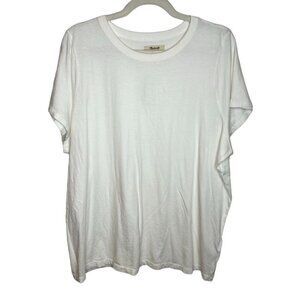Madewell Womens 1X Off-White Cotton T-Shirt Short Sleeve Tee NWT